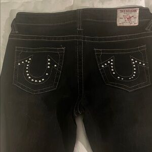 True Religion Black Skinny Jeans with Studded Pockets